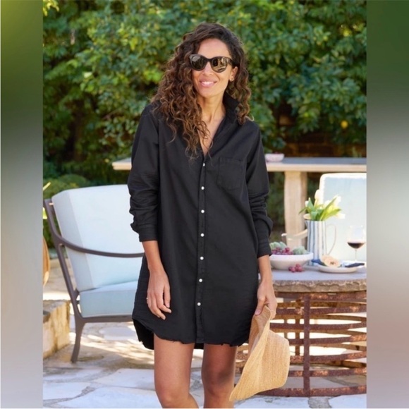 Frank & Eileen Mary Classic Shirtdress Button Down Dress Black size L Large